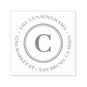 Creëer Uw eigen klassieke monogram retouradres Zelfinktende Stempel (Design)