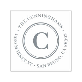 Creëer Uw eigen klassieke monogram retouradres Zelfinktende Stempel