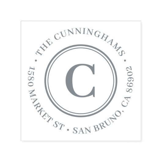 Creëer Uw eigen klassieke monogram retouradres Zelfinktende Stempel (Design)