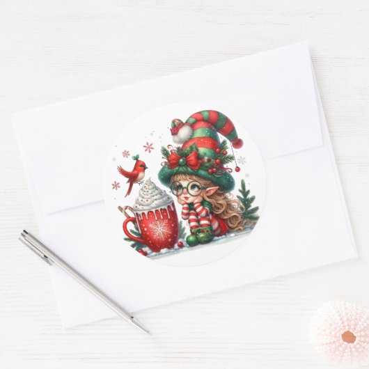 Creëer uw eigen klassieke ronde sticker (Envelop)