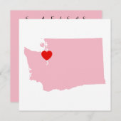 Creëer Uw Eigen Kleur Washington Bruiloft Kaart (Voorkant / Achterkant)