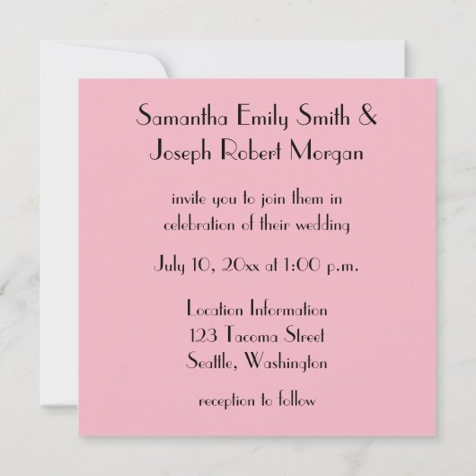 Creëer Uw Eigen Kleur Washington Bruiloft Kaart (Achterkant)