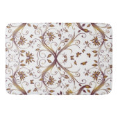 Creëer Uw eigen kleuren wijzigen Paars Gold Damask Badmat (Voorkant)