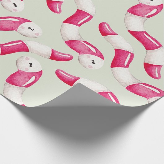 Creëer uw eigen kleurkeuze pepermuntwormen cadeaupapier (Hoek)