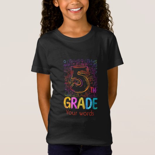 Creëer Uw Eigen Kleurrijke 5e Grader T-shirt (Voorkant)