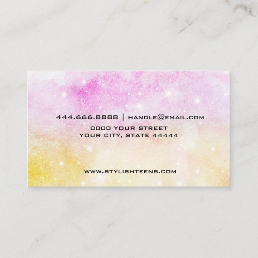 Creëer Uw eigen Kleurrijke Aangepaste Gepersonalis Visitekaartje (Achterkant)