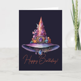 Creëer Uw eigen kleurrijke Bejeweled Witch Pet Feestdagen Kaart