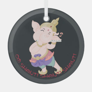 Creëer Uw eigen kleurrijke Ganesh fluit Glas Ornament