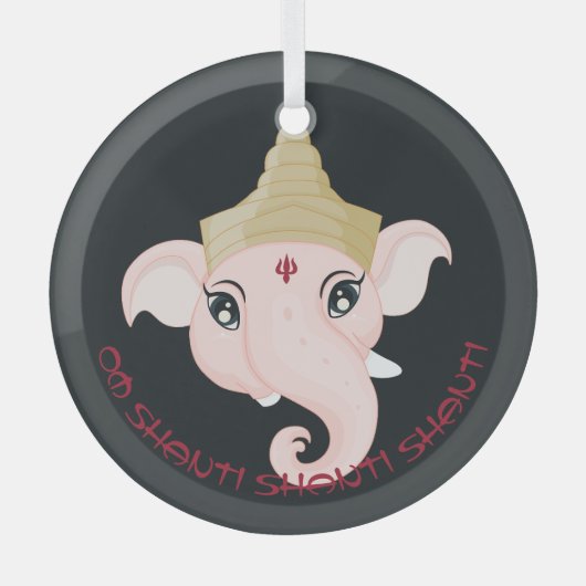 Creëer Uw eigen kleurrijke Ganesh Glas Ornament (Voorkant)