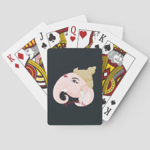 Creëer Uw eigen kleurrijke Ganesh profiel Pokerkaarten