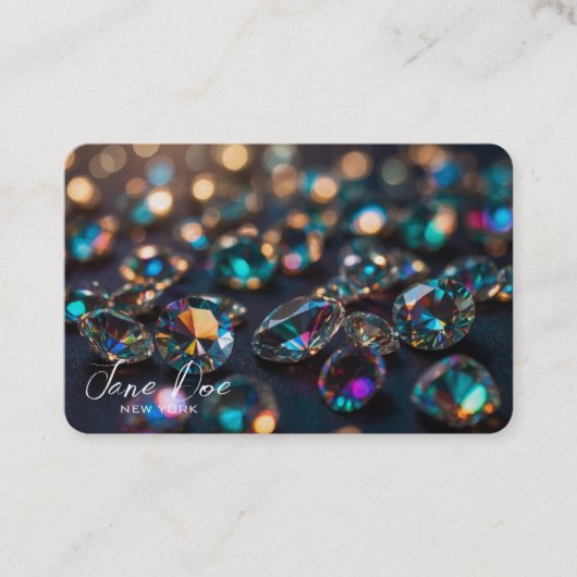 Creëer uw eigen kleurrijke iriserende juwelen visitekaartje (Voorkant)