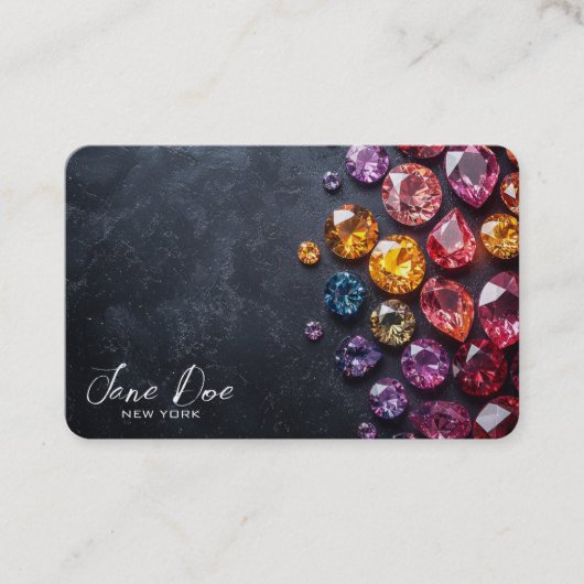 Creëer uw eigen kleurrijke juwelen visitekaartje (Voorkant)