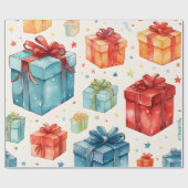 Creëer Uw eigen kleurrijke kerstdozen en -bogen Cadeaupapier (Vlak)