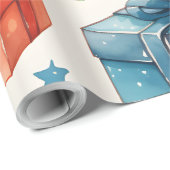 Creëer Uw eigen kleurrijke kerstdozen en -bogen Cadeaupapier (Rol Hoek)