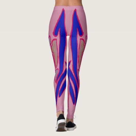 Creëer uw eigen kleurrijke koraalkleding florale leggings (Achterkant)