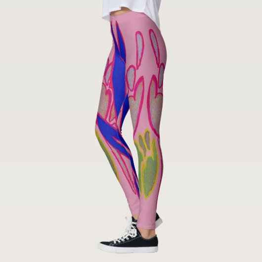 Creëer uw eigen kleurrijke koraalkleding florale leggings (Links)