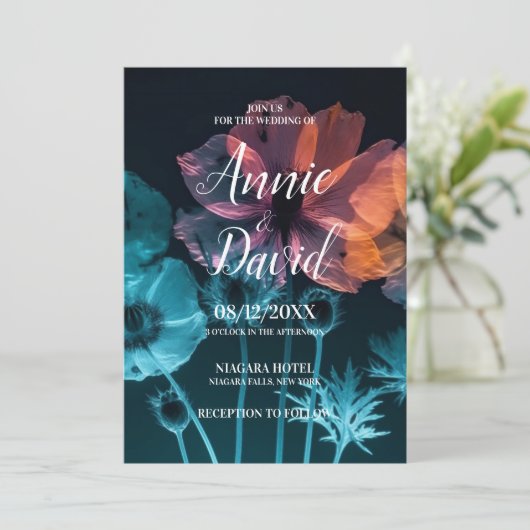 Creëer uw eigen kleurrijke röntgenfoto bloemen bru kaart (Staand voorkant)