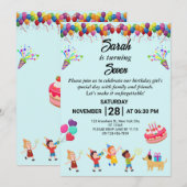 Creëer uw eigen kleurrijke verjaardagsfeestje uitn kaart (Voorkant / Achterkant)