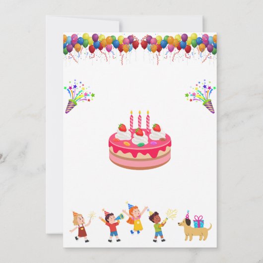 Creëer uw eigen kleurrijke verjaardagsfeestje uitn kaart (Achterkant)