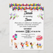 Creëer uw eigen kleurrijke verjaardagsfeestje uitn kaart (Voorkant / Achterkant)