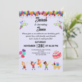 Creëer uw eigen kleurrijke verjaardagsfeestje uitn kaart (Staand voorkant)