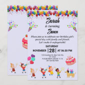 Creëer uw eigen kleurrijke verjaardagsfeestje uitn kaart (Voorkant / Achterkant)