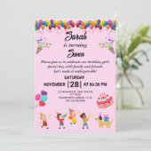 Creëer uw eigen kleurrijke verjaardagsfeestje uitn kaart (Staand voorkant)