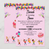 Creëer uw eigen kleurrijke verjaardagsfeestje uitn kaart (Voorkant / Achterkant)