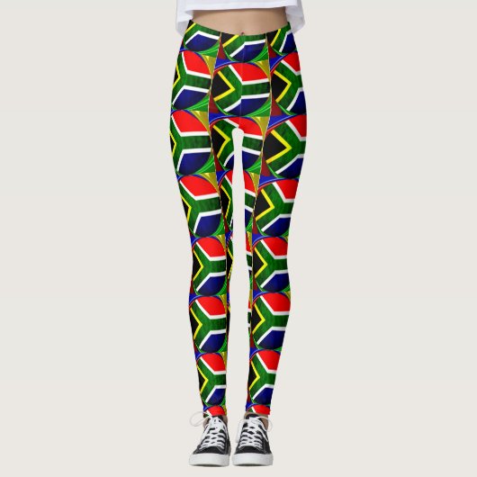 Creëer Uw eigen kleurrijke Zuid-Afrikaanse afdrukk Leggings (Voorkant)