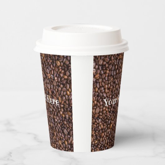 Creëer Uw eigen koffiebonenpatroon Papieren Bekers (Links)