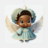 Creëer uw eigen kostbare kerstengel metalen ornament (Voorkant)