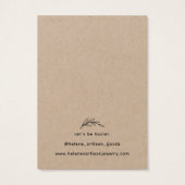 Creëer uw eigen Kraft Jewelry Earring Display Kaar Visitekaartje (Achterkant)