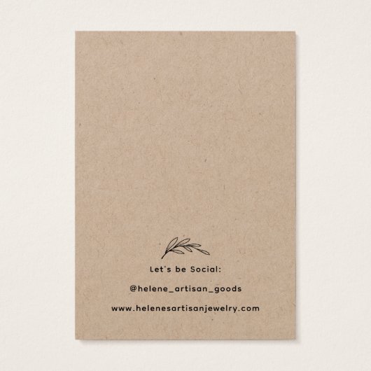 Creëer uw eigen Kraft Jewelry Earring Display Kaar Visitekaartje (Achterkant)