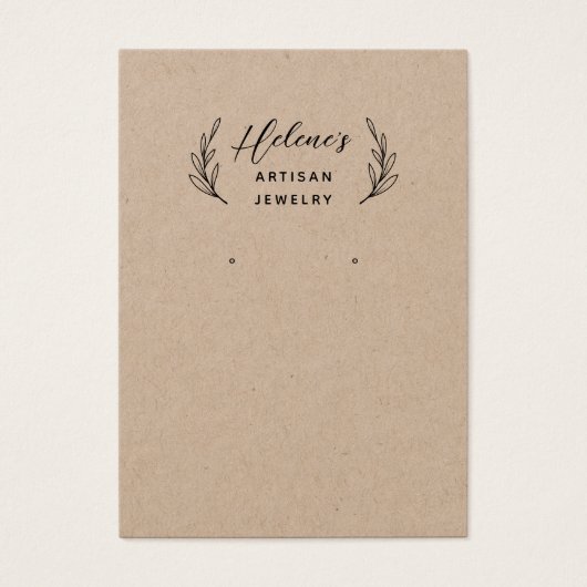 Creëer uw eigen Kraft Jewelry Earring Display Kaar Visitekaartje (Voorkant)