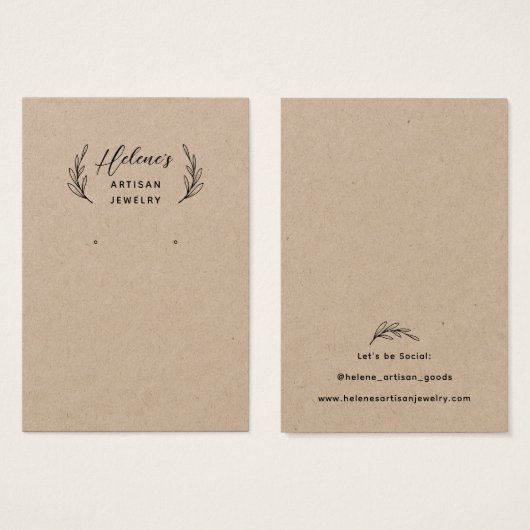 Creëer uw eigen Kraft Jewelry Earring Display Kaar Visitekaartje (Voorkant /achterkant)