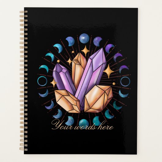 Creëer Uw eigen kristallen & maanfasen Planner (Voorkant)