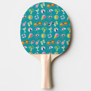 Creëer Uw eigen kustpatroonmonogram Blauwgroen Tafeltennisbatje