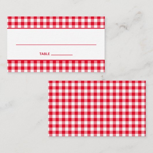 Creëer Uw eigen land Gingham Plaatskaartje (Voorkant / Achterkant)