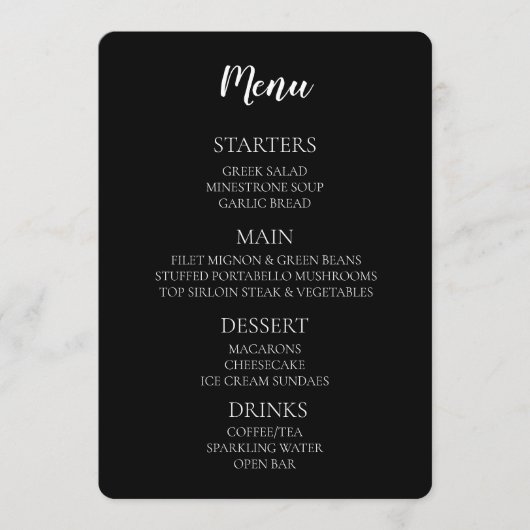 Creëer Uw eigen land - zwart Menu (Voorkant)