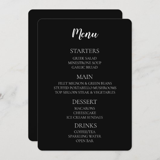 Creëer Uw eigen land - zwart Menu (Voorkant / Achterkant)