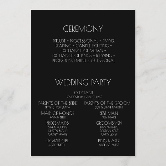 Creëer Uw eigen land - zwart Programmakaart (Achterkant)