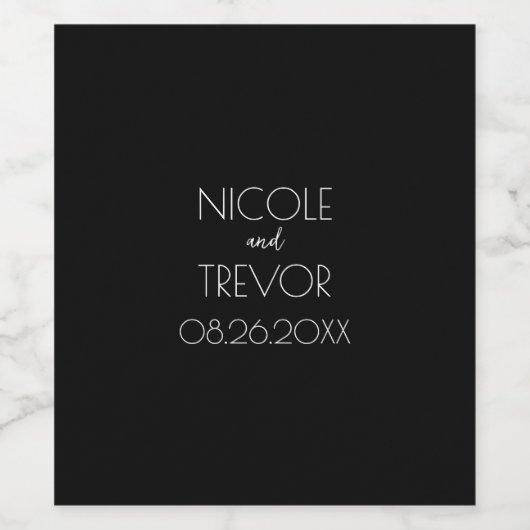 Creëer Uw eigen land - zwart Wijn Etiket (Enkel label)