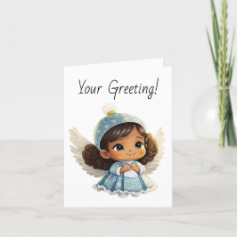 Creëer Uw eigen Latin Angel Blue Christmas Feestdagen Kaart