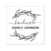 Creëer Uw eigen Laurel Leaf Handmade Name Zelfinktende Stempel (Design)