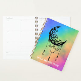 Creëer Uw eigen Leafy Boho Moon Silhouet Planner