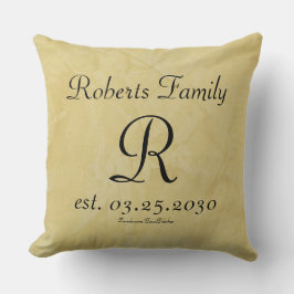 Creëer Uw eigen lederen monogram voor Cream Faux Kussen