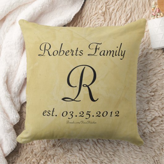 Creëer Uw eigen lederen monogram voor Cream Faux Kussen (Deken)