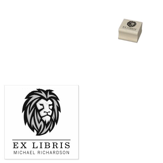 Creëer Uw eigen leeuwemembleem Ex libris Rubberstempel (Gestempeld)