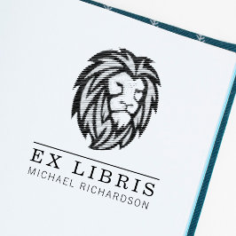 Creëer Uw eigen leeuwemembleem Ex libris Rubberstempel