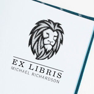 Creëer Uw eigen leeuwemembleem Ex libris Rubberstempel